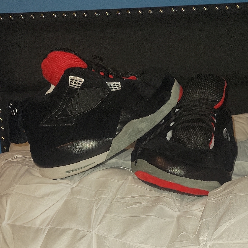 Black and Red Athletic Slippers